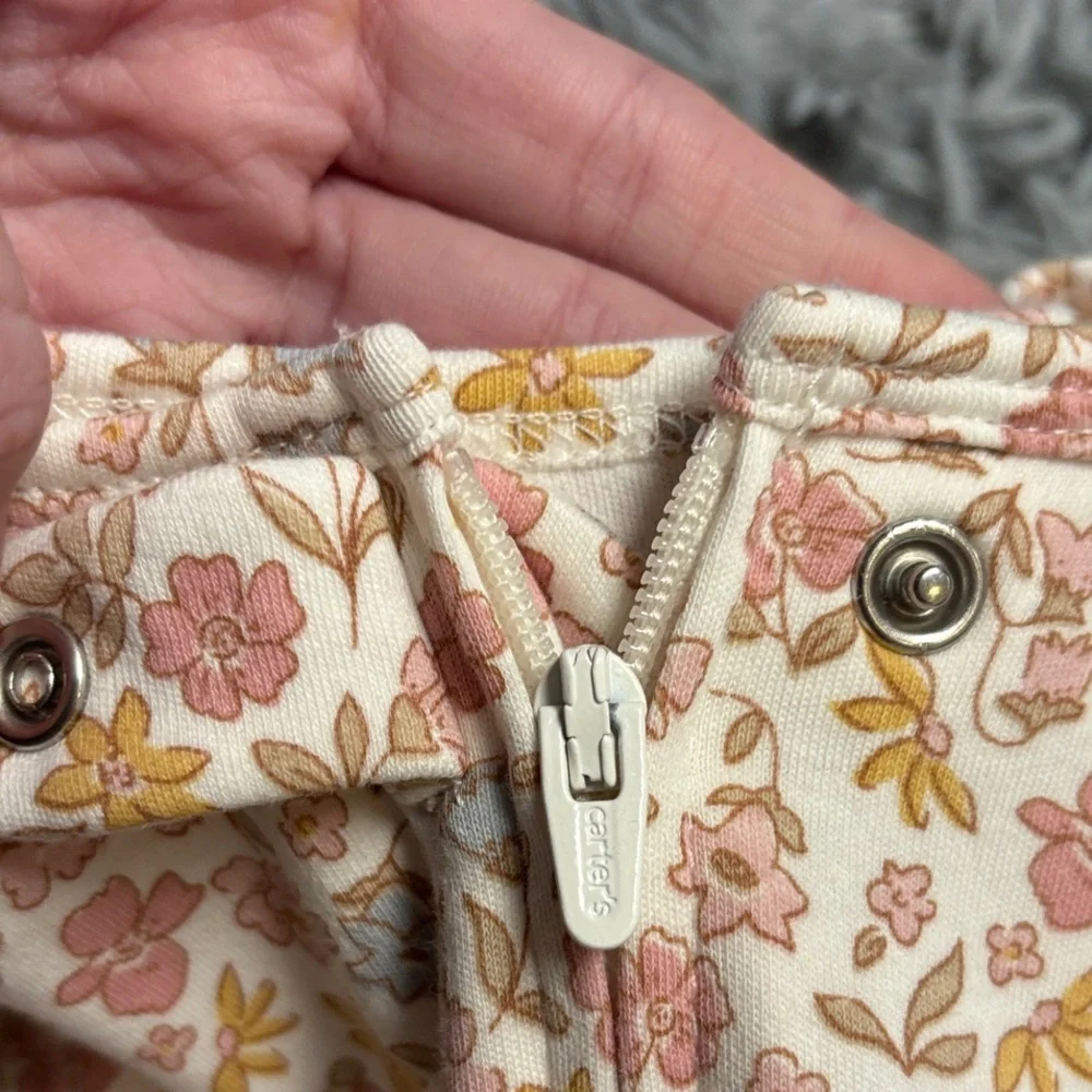 Carter's Floral Print “2-Way Zipper” Footie